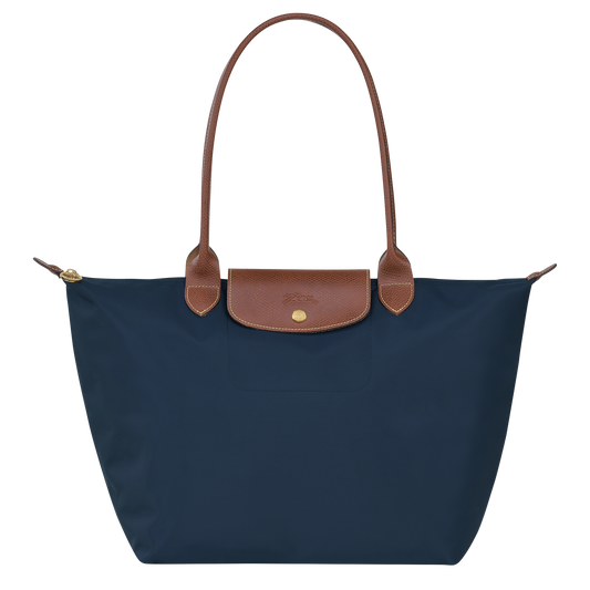 Longchamp Le Pliage Original Large Tote Bag Navy Recycled Canvas – Front View