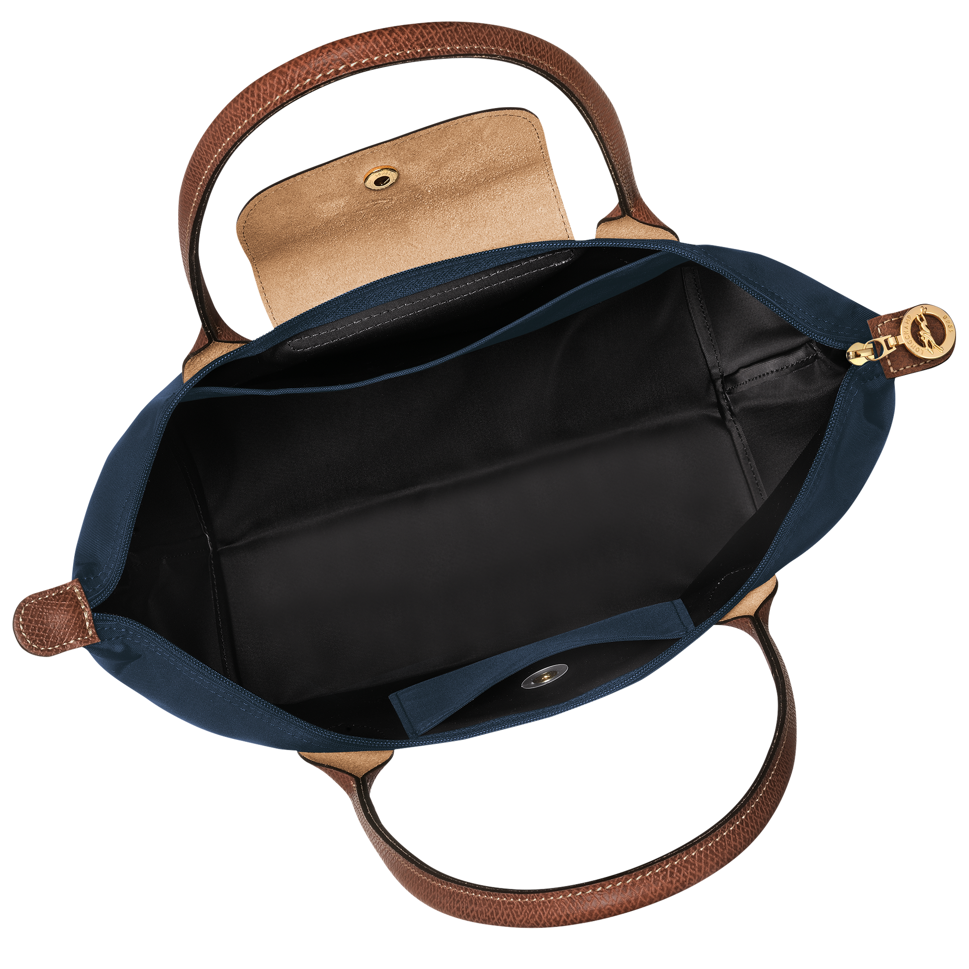 Longchamp Le Pliage Original Medium Tote Bag Navy Recycled Canvas – Hardware & Strap Detail