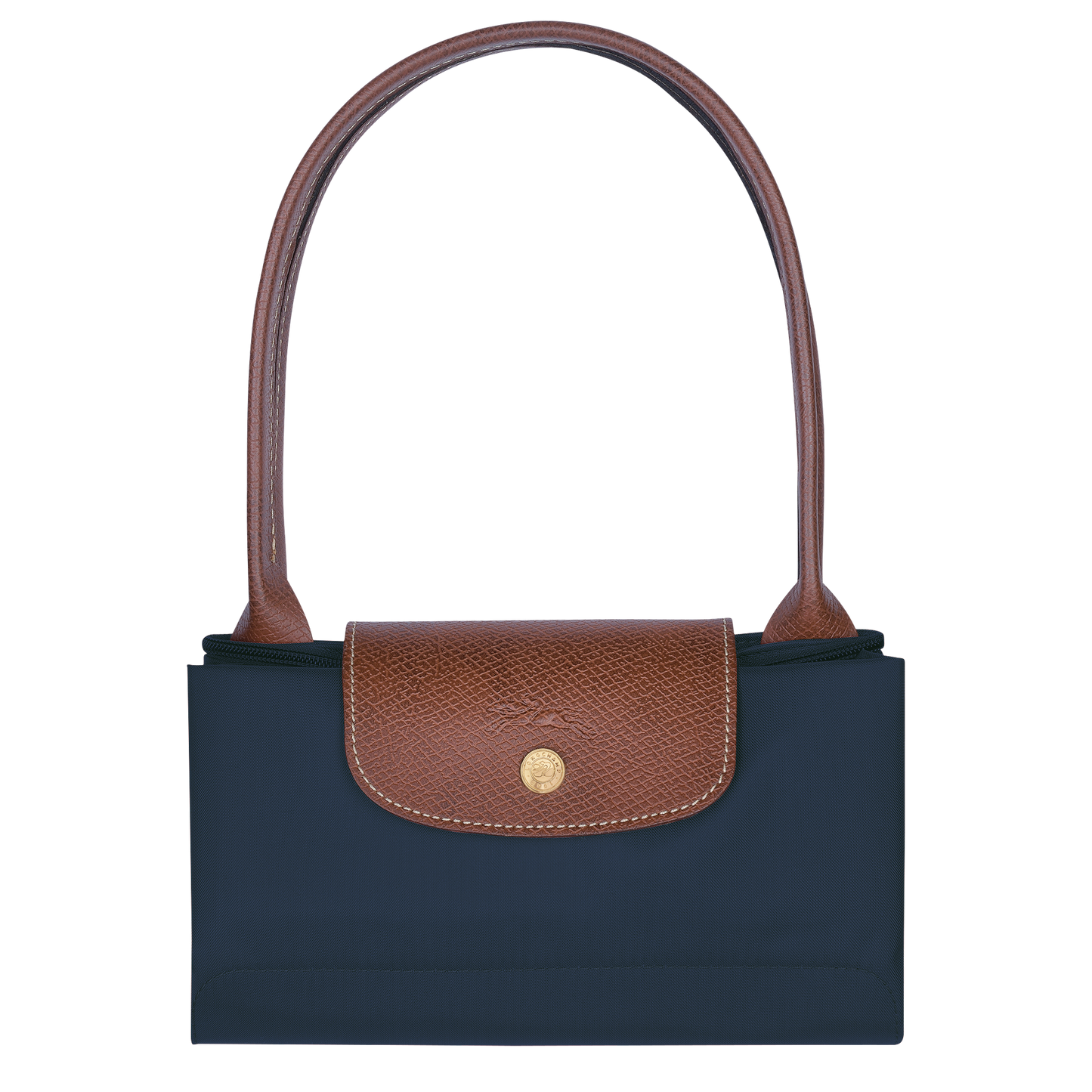 Longchamp Le Pliage Original Medium Tote Bag Navy Recycled Canvas – Lifestyle Carry Shot