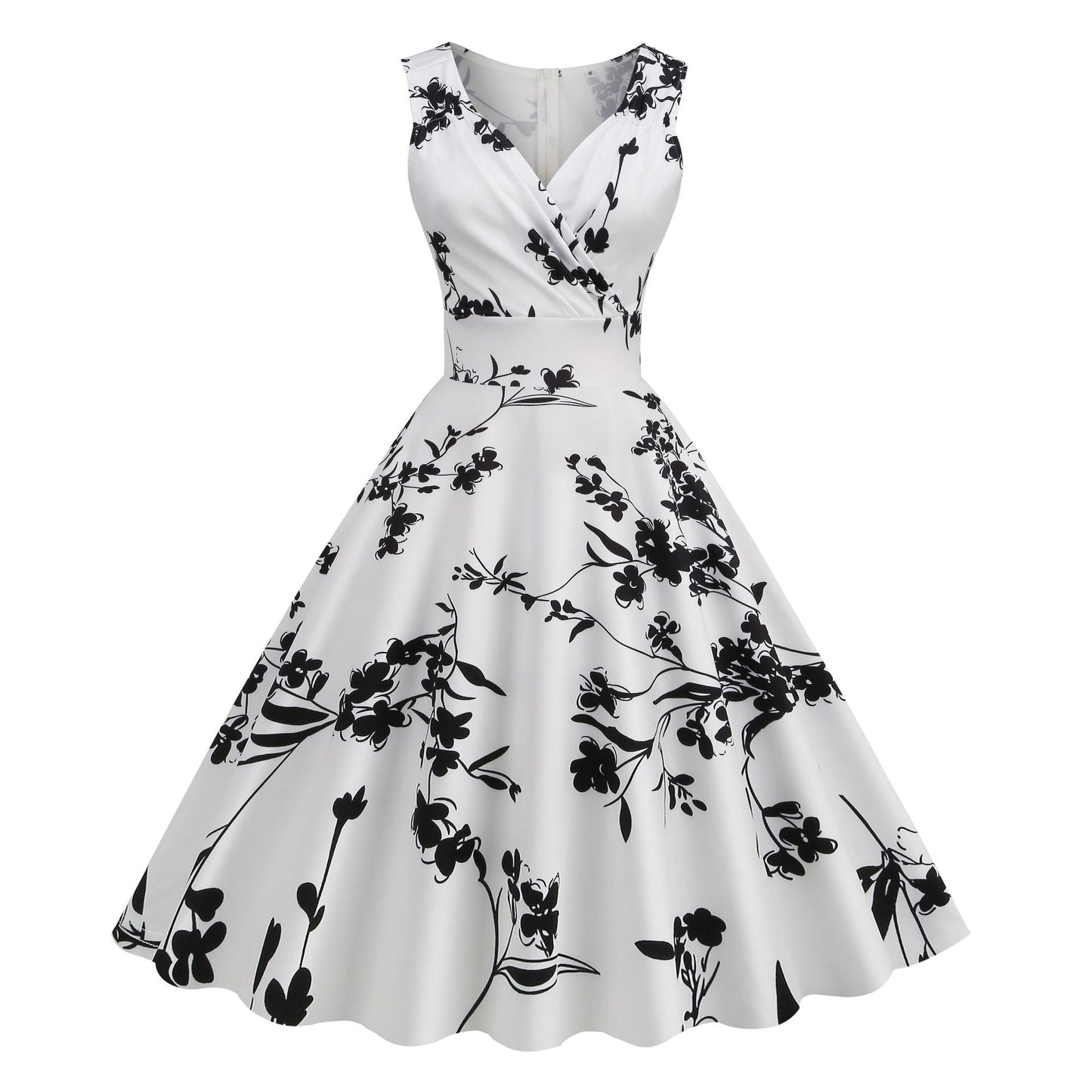 2026 Cross-Border Amazon Women's Clothing New Style 50S 60S Hepburn Style Retro Printed Dress Floral Dress