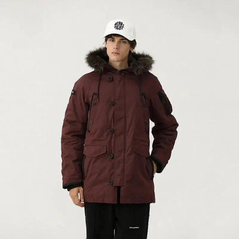 Caught Couture - Apex Men's Hooded Parka - Front View