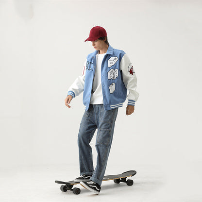 Caught Couture - Crest Men's Varsity Jacket - Detail View 1