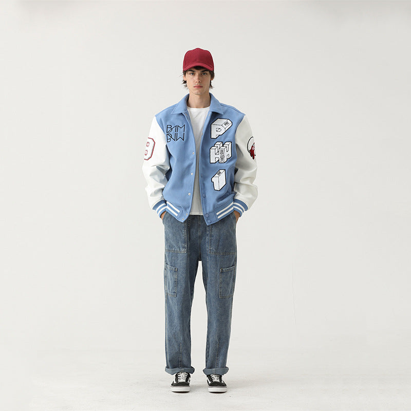 Caught Couture - Crest Men's Varsity Jacket - Detail View 2