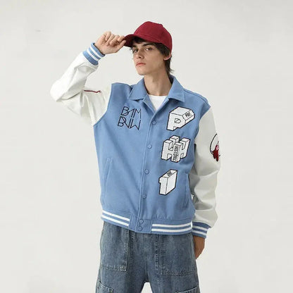 Caught Couture - Crest Men's Varsity Jacket - Front View