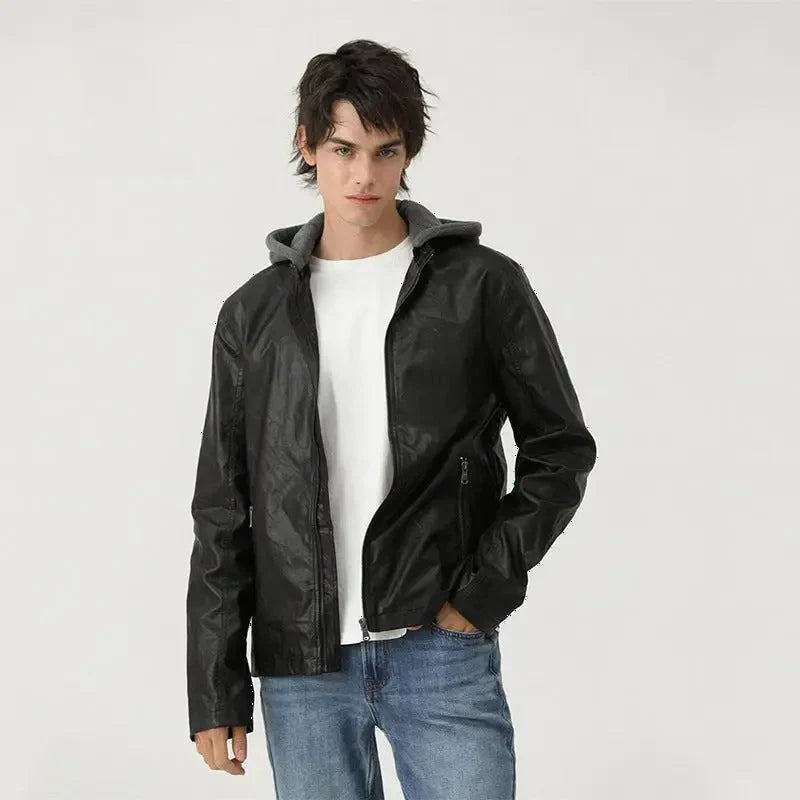Caught Couture - Cruiser Men's Leather Jacket - Front View