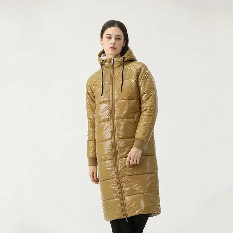 Caught Couture - Glimmer Women's Long Puffer - Front View