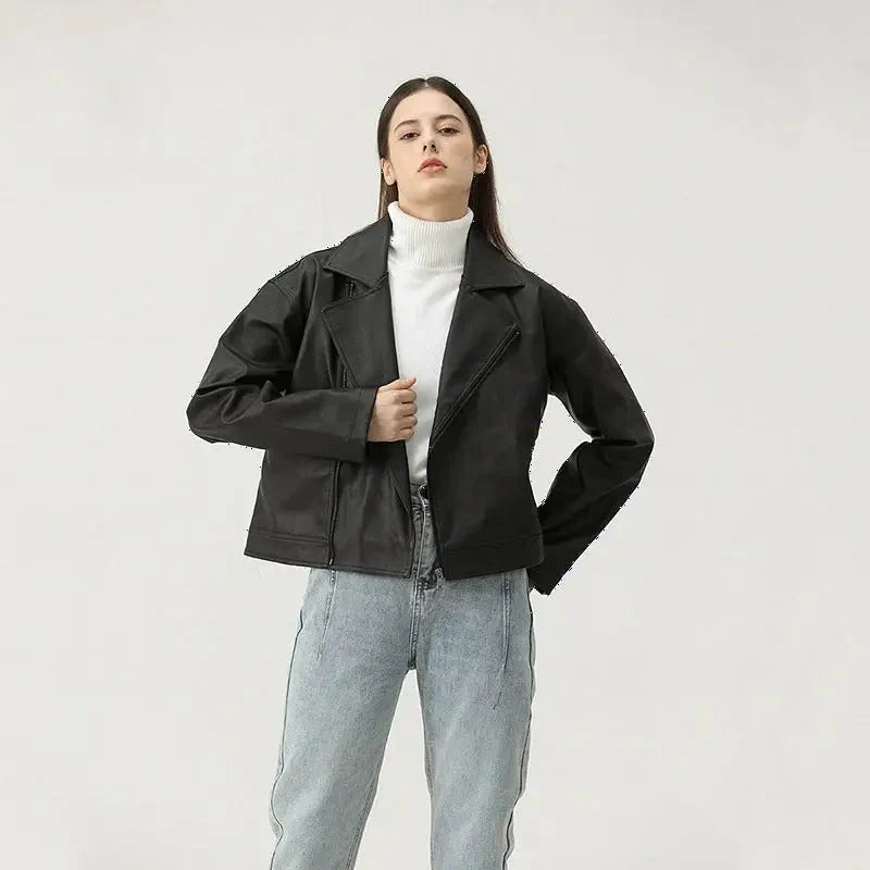 Caught Couture - Nova Women's Faux Leather Jacket - Front View