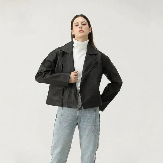 Caught Couture - Nova Women's Faux Leather Jacket - Front View