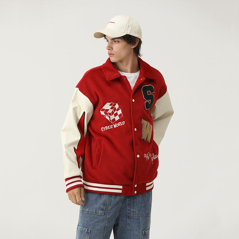 Caught Couture - Pioneer Men's Baseball Jacket - Detail View 1