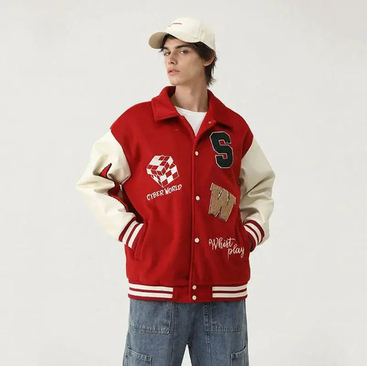 Caught Couture - Pioneer Men's Baseball Jacket - Front View